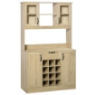 MOBILE CREDENZA ALTA DA CUCINA CON CASSETTO + MENSOLE , RIPIANI E PORTABOTTIGLIE, IN LEGNO ROVERE 106L X 48P X 180A CM 