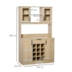 MOBILE CREDENZA ALTA DA CUCINA CON CASSETTO + MENSOLE , RIPIANI E PORTABOTTIGLIE, IN LEGNO ROVERE 106L X 48P X 180A CM 