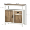 MOBILE DA CUCINA IN STILE RUSTICO CON ARMADIETTI E CASSETTO 76.6X 35X 81.5 CM BIANCO E MARRONE