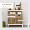 MOBILE DA CUCINA IN STILE RUSTICO CON ARMADIETTI E CASSETTO 76.6X 35X 81.5 CM BIANCO E MARRONE