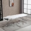 LETTINO MASSAGGI PORTATILE PIEGHEVOLE E PROFESSIONALE IN ALLUMINIO BIANCO 215X60X61-84 CM RESISTENTE