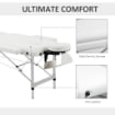 LETTINO MASSAGGI PORTATILE PIEGHEVOLE E PROFESSIONALE IN ALLUMINIO BIANCO 215X60X61-84 CM RESISTENTE