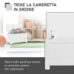 PANCA CONTENITORE MULTIUSO IN LEGNO MDF ,APERTURA CON BLOCCO DI SICUREZZA, 81X40X46 CM BIANCO