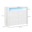 MOBILETTO SALVASPAZIO MULTIUSO PER INGRESSO SALOTTO O BAGNO IN LEGNO BIANCO CON LUCI LED COLORATE 107X35X97 CM