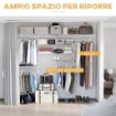 ORGANIZER IN ACCIAIO MONTATO A MURO CON 9 RIPIANI REGOLABILI E 5 ASTE PER APPENDERE  249.4X38.8X162 CM  BIANCO