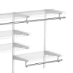 ORGANIZER IN ACCIAIO MONTATO A MURO CON 9 RIPIANI REGOLABILI E 5 ASTE PER APPENDERE  249.4X38.8X162 CM  BIANCO