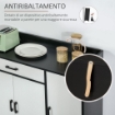 MOBILETTO DA CUCINA MODERNO IN MDF CON 2 ARMADIETTI,1 CASSETTO E RIPIANI REGOLABILI, 90X40X90 CM BIANCO E NERO