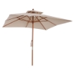 OMBRELLONE PARASOLE DOPPIO TETTO DA GIARDINO 3 X 3 M CREMA BAMBÙ