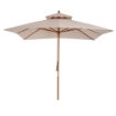 OMBRELLONE PARASOLE DOPPIO TETTO DA GIARDINO 3 X 3 M CREMA BAMBÙ