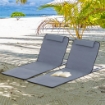 SET 2 MATERASSINI DA SPIAGGIA PIEGHEVOLI CON SCHIENALE REGOLABILE GRIGIO