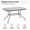 TAVOLO DA GIARDINO IN METALLO E VETRO CON FORO OMBRELLONE 120 X 80 X 70 CM