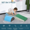 SET 5 COSTRUZIONI MORBIDE SENZA FTALATI, GIOCO PER BAMBINI EDUCATIVO ETÀ DA 1-3 ANNI PER CASA E SCUOLA, MULTICOLORE