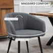 SET DI 2 SEDIE IMBOTTITE MODERNE CON RIVESTIMENTO IN TESSUTO, SEDIE PER SOGGIORNO E SALOTTO CON GAMBE - GRIGIO SCURO