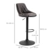 SET 2 SGABELLI DA BAR DI DESIGN GIREVOLI CON ALTEZZA REGOLABILE - MARRONE