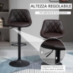 SET 2 SGABELLI DA BAR DI DESIGN GIREVOLI CON ALTEZZA REGOLABILE - MARRONE