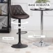 SET 2 SGABELLI DA BAR DI DESIGN GIREVOLI CON ALTEZZA REGOLABILE - MARRONE