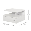 SET DA 2 COMODINI SOSPESI PER CAMERA DA LETTO CON CASSETTO E MENSOLA SUPERIORE IN LEGNO 35X32X22.5CM, BIANCO