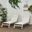CHAISE LONGUE LETTINO PRENDISOLE RECLINABILE 2PZ IN ALLUMINIO E POLIESTERE, 55X195X30 CM, BEIGE