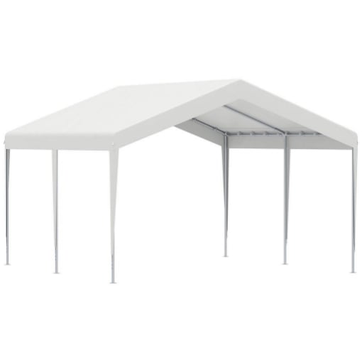  GARAGE PORTATILE 4X4 M CON TETTOIA ANTI UV, PIOGGIA E VENTO PER VEICOLI, MATRIMONI E FESTE - BIANCO