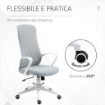 SEDIA DA UFFICIO ERGONOMICA CON ALTEZZA REGOLABILE E FUNZIONE DI INCLINAZIONE, 62X56X110-119.5 CM GRIGIA