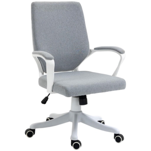 SEDIA DA UFFICIO ERGONOMICA CON ALTEZZA REGOLABILE E FUNZIONE DONDOLO 62L X 69P X 92-102A CM  GRIGIO