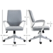 SEDIA DA UFFICIO ERGONOMICA CON ALTEZZA REGOLABILE E FUNZIONE DONDOLO 62L X 69P X 92-102A CM  GRIGIO