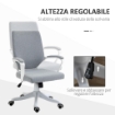 SEDIA DA UFFICIO ERGONOMICA CON ALTEZZA REGOLABILE E FUNZIONE DONDOLO 62L X 69P X 92-102A CM  GRIGIO