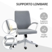 SEDIA DA UFFICIO ERGONOMICA CON ALTEZZA REGOLABILE E FUNZIONE DONDOLO 62L X 69P X 92-102A CM  GRIGIO