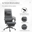 SEDIA DA UFFICIO ERGONOMICA AD ALTEZZA REGOLABILE CON BRACCIOLI E POGGIAPIEDI 66X70X115-123 CM GRIGIA