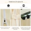 GAZEBO DA GIARDINO 3X4 M CON TENDE E TETTO A 2 LIVELLI BIANCO CREMA