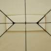 GAZEBO DA GIARDINO 3X4 M CON TENDE E TETTO A 2 LIVELLI BIANCO CREMA