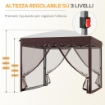 GAZEBO DA GIARDINO CON ZANZARIERA E BORSA DA TRASPORTO CON RUOTE, 300X300X270 CM, COLOR CREMA