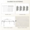 GAZEBO DA GIARDINO CON ZANZARIERA E BORSA DA TRASPORTO CON RUOTE, 300X300X270 CM, COLOR CREMA