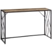 TAVOLO CONSOLLE IN STILE INDUSTRIALE IN ACCIAIO E LEGNO, 120X35X75CM, MARRONE