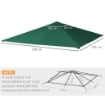 TETTO DI RICAMBIO PER GAZEBO DA GIARDINO 3X3M IN POLIESTERE, VERDE