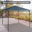 TETTO DI RICAMBIO 3X3M, TELO SOSTITUTIVO PER GAZEBO IN POLIESTERE CON 8 FORI DI VENTILAZIONE, GRIGIO