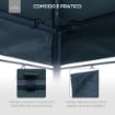 TETTO DI RICAMBIO 3X3M, TELO SOSTITUTIVO PER GAZEBO IN POLIESTERE CON 8 FORI DI VENTILAZIONE, GRIGIO