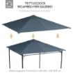 TETTO DI RICAMBIO 3X3M, TELO SOSTITUTIVO PER GAZEBO IN POLIESTERE CON 8 FORI DI VENTILAZIONE, GRIGIO