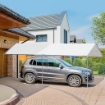TENDONE PER AUTO IN ACCIAIO ZINCATO CON KIT DI ANCORAGGIO, 5.95X2.94X2.6M - BIANCO
