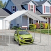TENDONE PER AUTO IN ACCIAIO ZINCATO CON KIT DI ANCORAGGIO, 5.95X2.94X2.6M - BIANCO