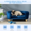 CUCCIA PER CANI DA INTERNI, DIVANO PER GATTI O CANI DI TAGLIA PICCOLA E MEDIA MAX. 22.5KG, IN VELLUTO BLU