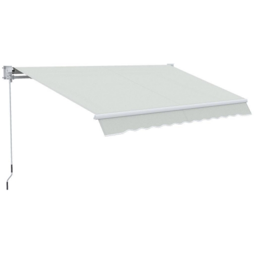 TENDA DA SOLE A BRACCI REGOLABILE 5°-35° IN ALLUMINIO E POLIESTERE, 200X295 CM, CREMA