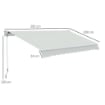 TENDA DA SOLE A BRACCI REGOLABILE 5°-35° IN ALLUMINIO E POLIESTERE, 200X295 CM, CREMA