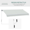 TENDA DA SOLE A BRACCI REGOLABILE 5°-35° IN ALLUMINIO E POLIESTERE, 200X295 CM, CREMA