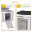 GABBIA PER CONIGLI IN LEGNO DA ESTERNO CON TETTO IN ASFALTO E RAMPA ANTISCIVOLO, 42X51X43CM, GRIGIA