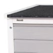 GABBIA PER CONIGLI IN LEGNO DA ESTERNO CON TETTO IN ASFALTO E RAMPA ANTISCIVOLO, 42X51X43CM, GRIGIA