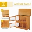GABBIA A DUE PIANI PER CONIGLI, CONIGLIERA DA ESTERNO IN LEGNO DI ABETE, 90X45X90 CM, LEGNO E VERDE
