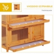 GABBIA A DUE PIANI PER CONIGLI, CONIGLIERA DA ESTERNO IN LEGNO DI ABETE, 90X45X90 CM, LEGNO E VERDE