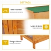 GABBIA A DUE PIANI PER CONIGLI, CONIGLIERA DA ESTERNO IN LEGNO DI ABETE, 90X45X90 CM, LEGNO E VERDE