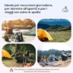 TENDA DA CAMPEGGIO PER 6 PERSONE IDROREPELLENTE CON  PALI IN FIBRA DI VETRO, 4.55X2.3X1.8M, GRIGIA